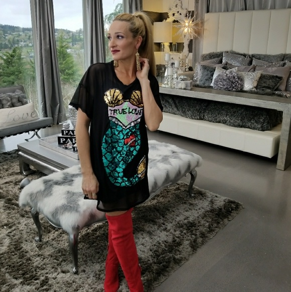 Top MESH & MERMAIDS! Coverup/dress/top - Picture 2 of 4